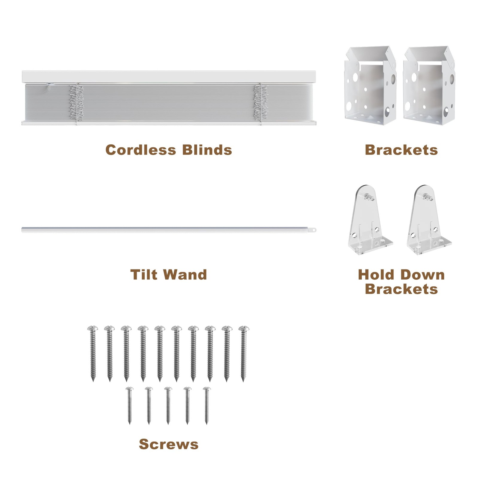 Window Blinds, 2” Cordless Blind for Indoor Windows, 35″ W X 64″ H Mini Blin…