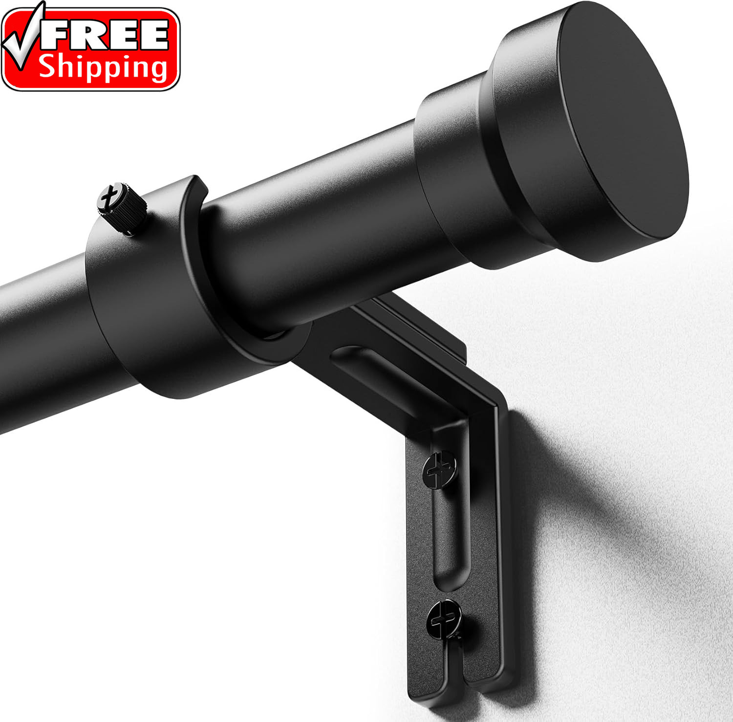 Curtain Rods 32-118 Inch, Heavy Duty 1 Inch Adjustable Curtain Rod for Windows,