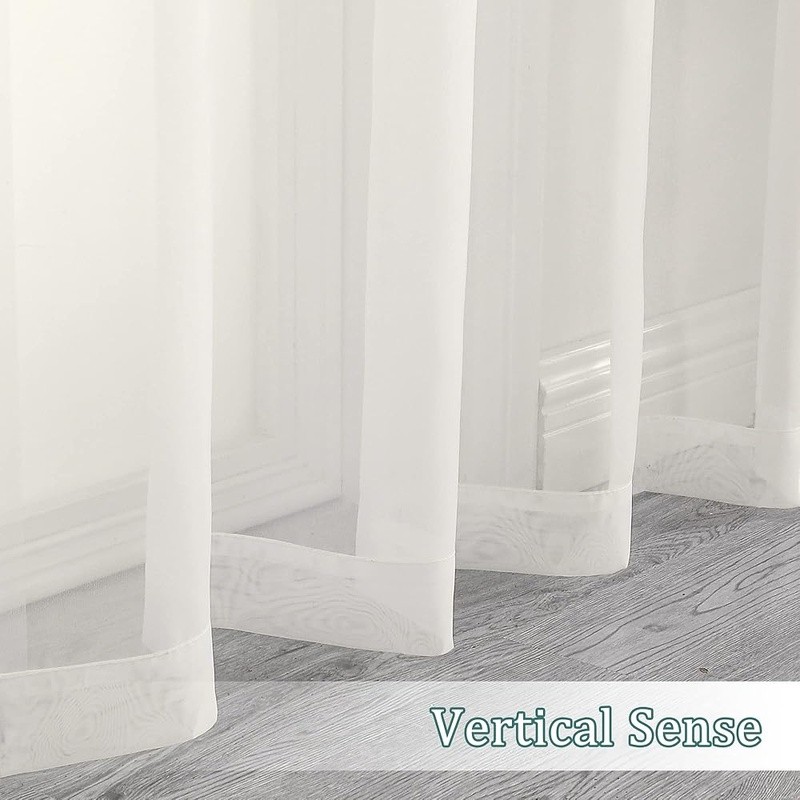 Sheer Polyester Curtains Living Room Bedroom Privacy Filter Light New
