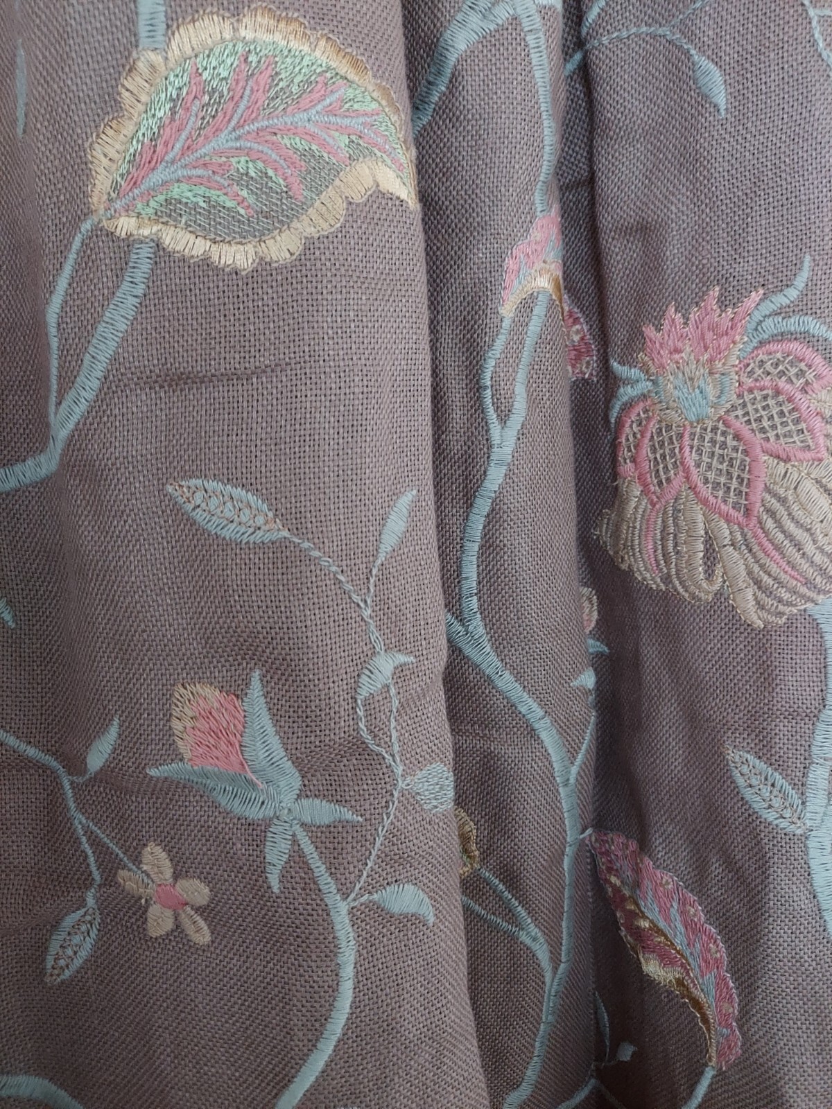 Window Drapery 100% Linen Embroidered 48″×108″ 4 pieces set