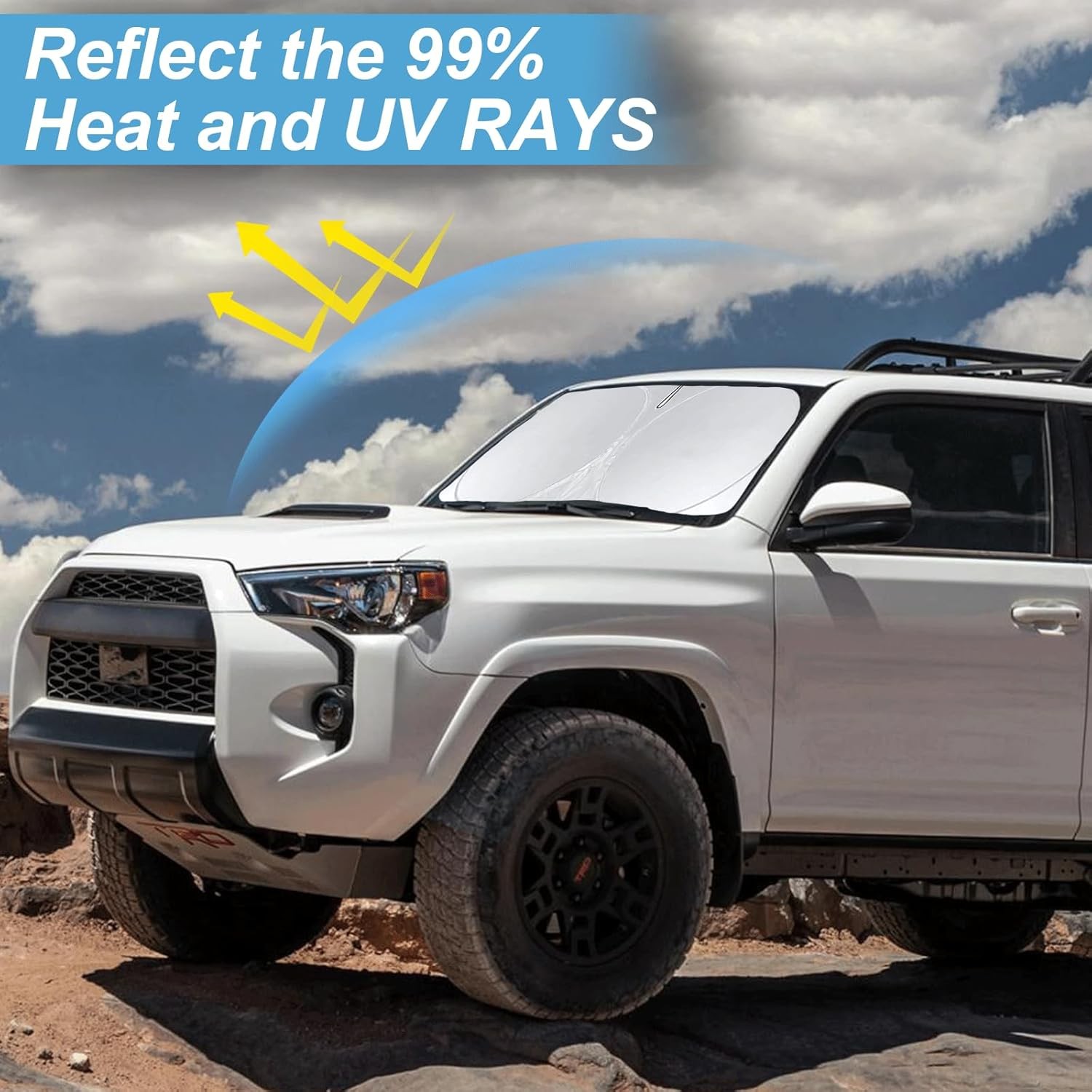 Car Windshield Sun Shade for 4Runner 2003-2009-Sunshade for Front Window Cover C