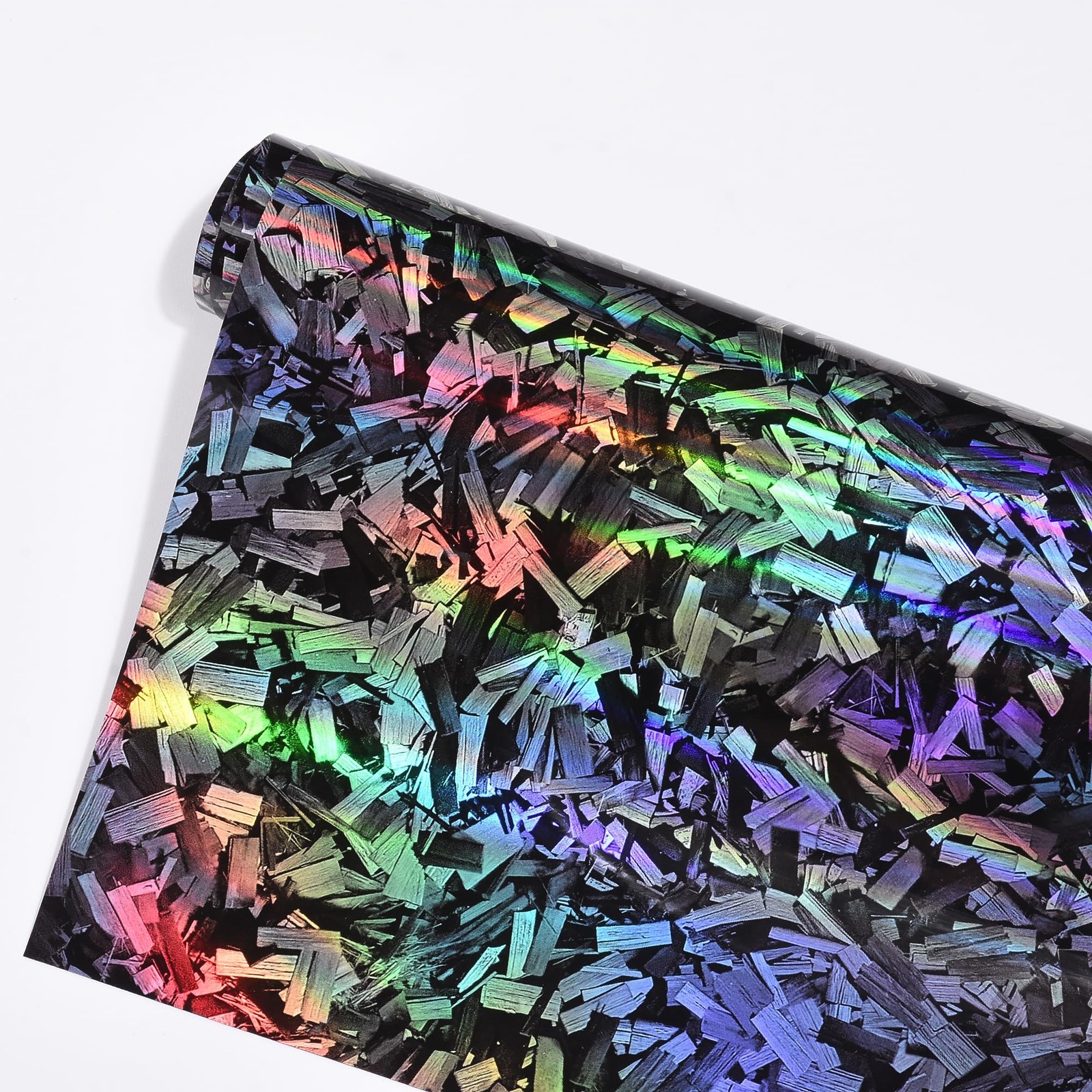 Aumohall Holographic Black Rainbow Forged Carbon Laser Car Vinyl Wrap Gloss