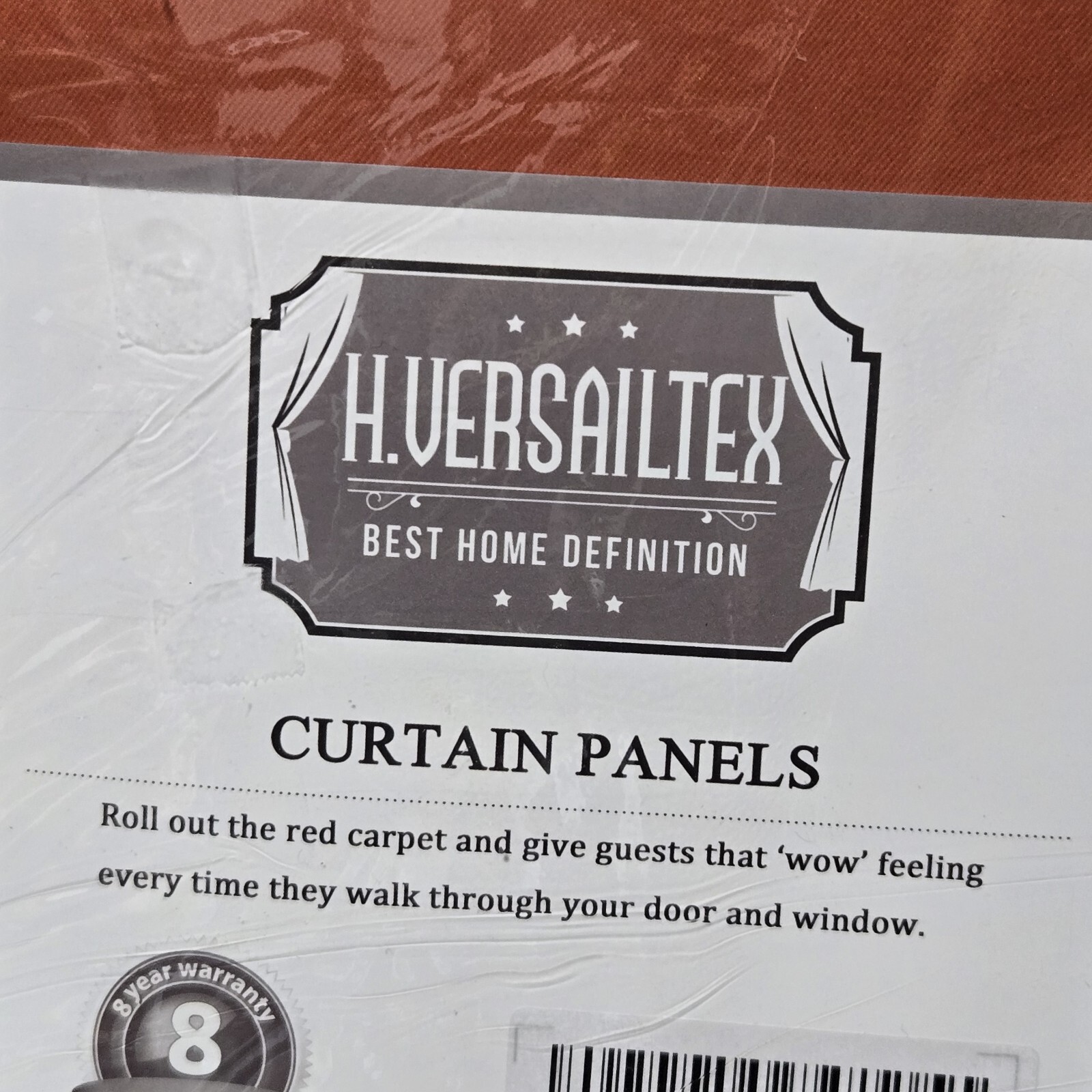 NEW H. Versailtex Burnt Orange Curtain Panels 52″ x 63″ Antique Copper Grommets