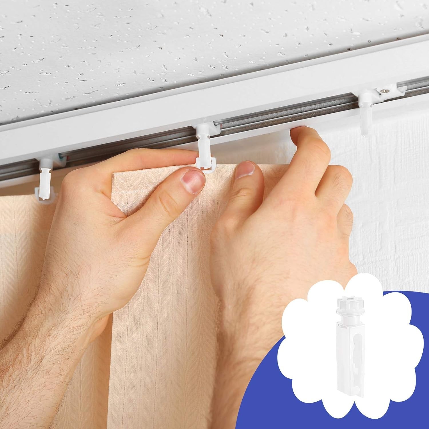 Vertical Blind Replacement Stems 30 White Clips for Window Curtain Accessories