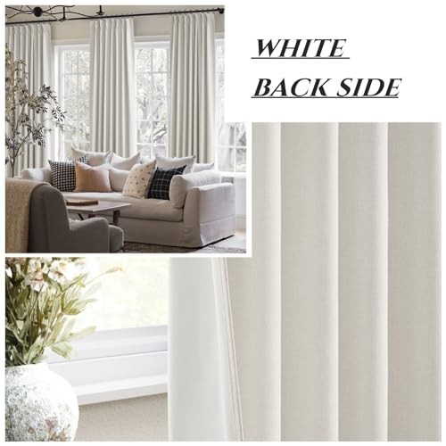 Neutral 10 ft Blackout Curtains 120 Inches 40″W x 120″L (Pack of 2) Birch