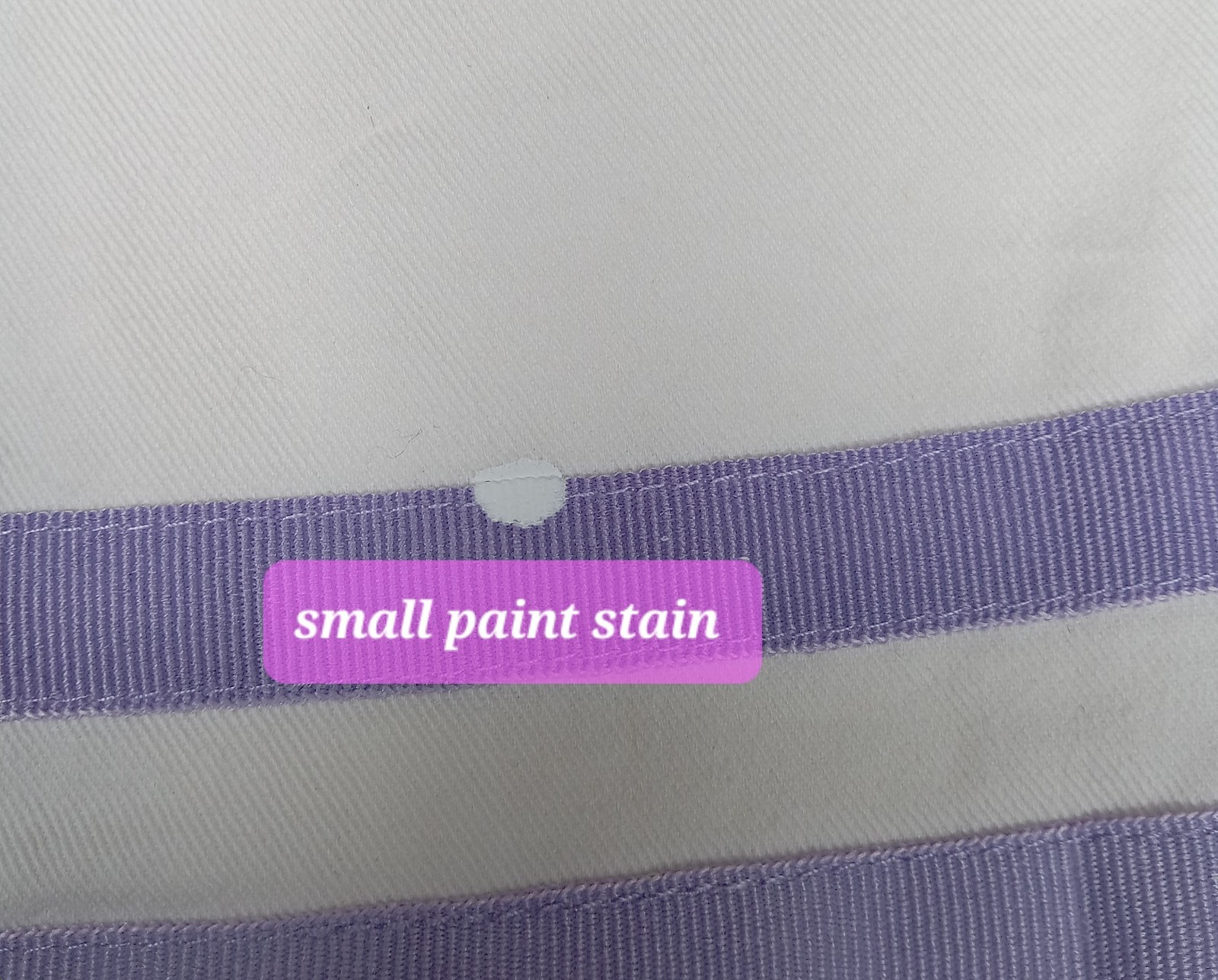 Pottery Barn Kids White Cotton Valence Purple Grosgrain Ribbon 20.5″W, 16.5T