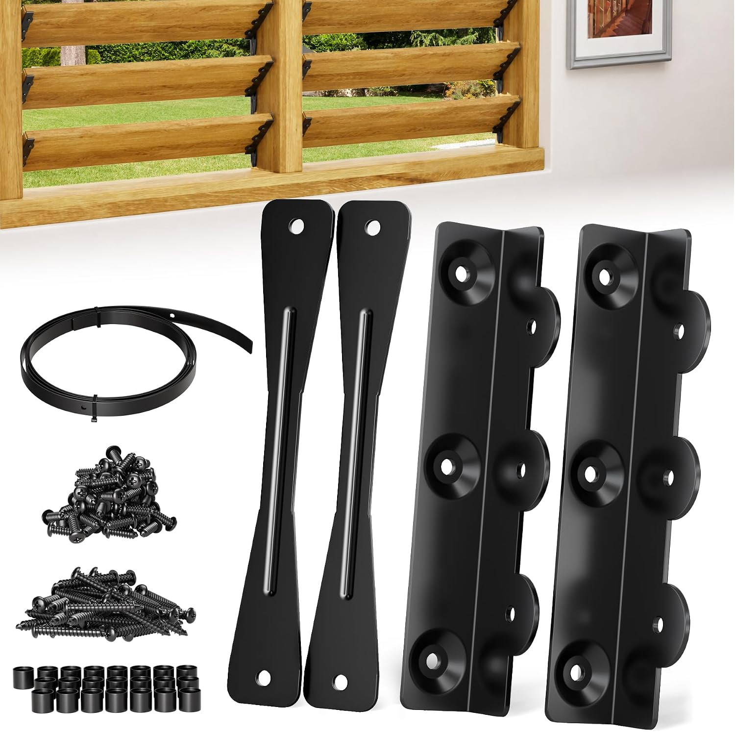 Metal Louver Bracket Kit,Deck Sunblind System Brackets,Flex Fence Louver System,