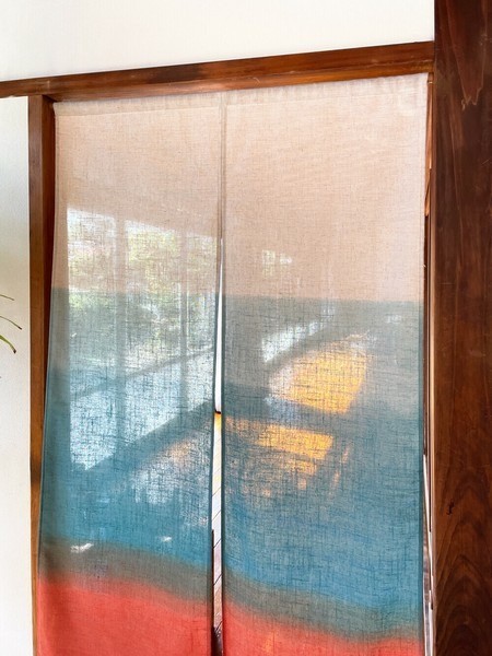 MADE IN JAPAN Japanese Noren Curtain – Natural Linen Blend Gradient Sunrise Gift