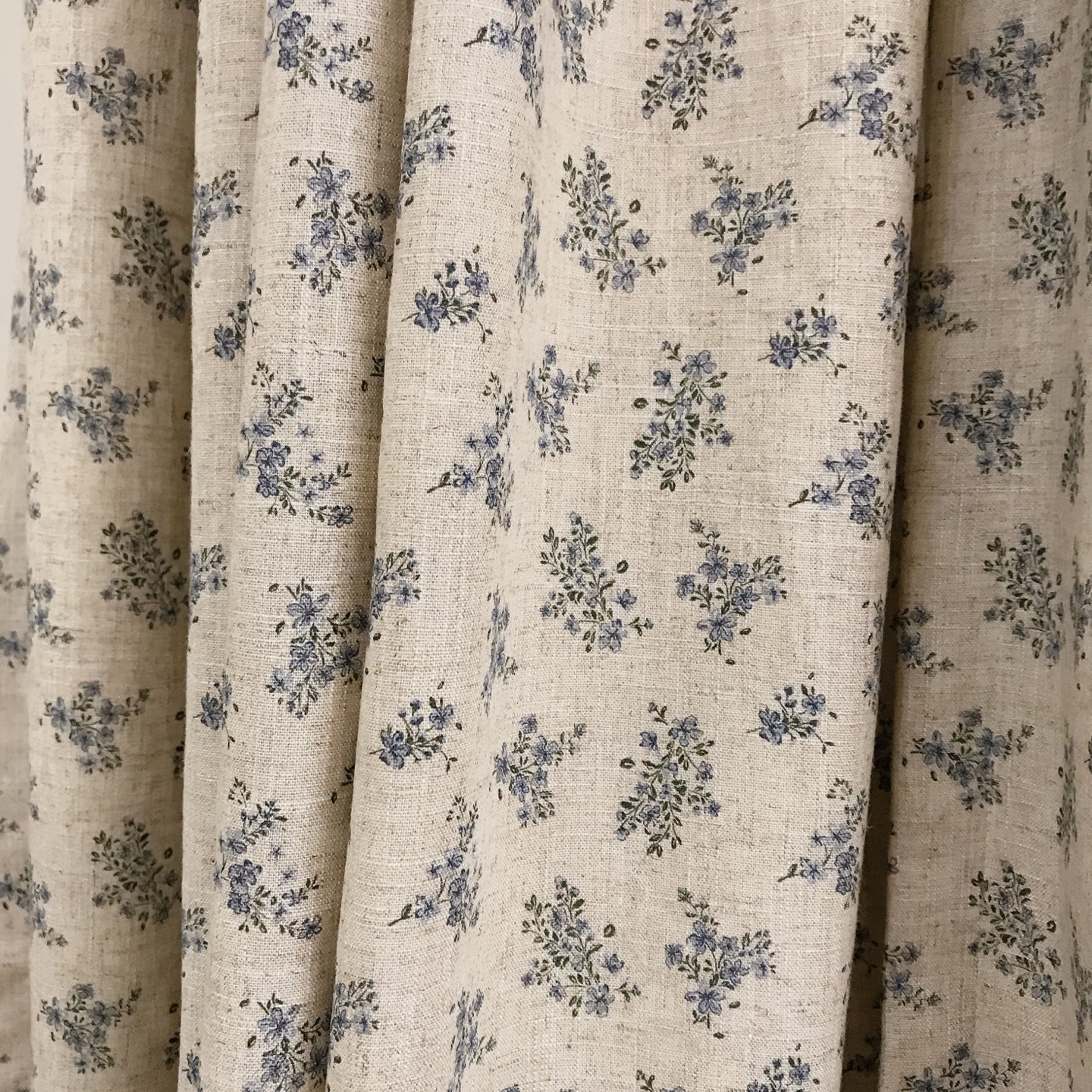 Handcrafted Floral Curtains Linen Blend Petite Botanical Custom Drapery Panels