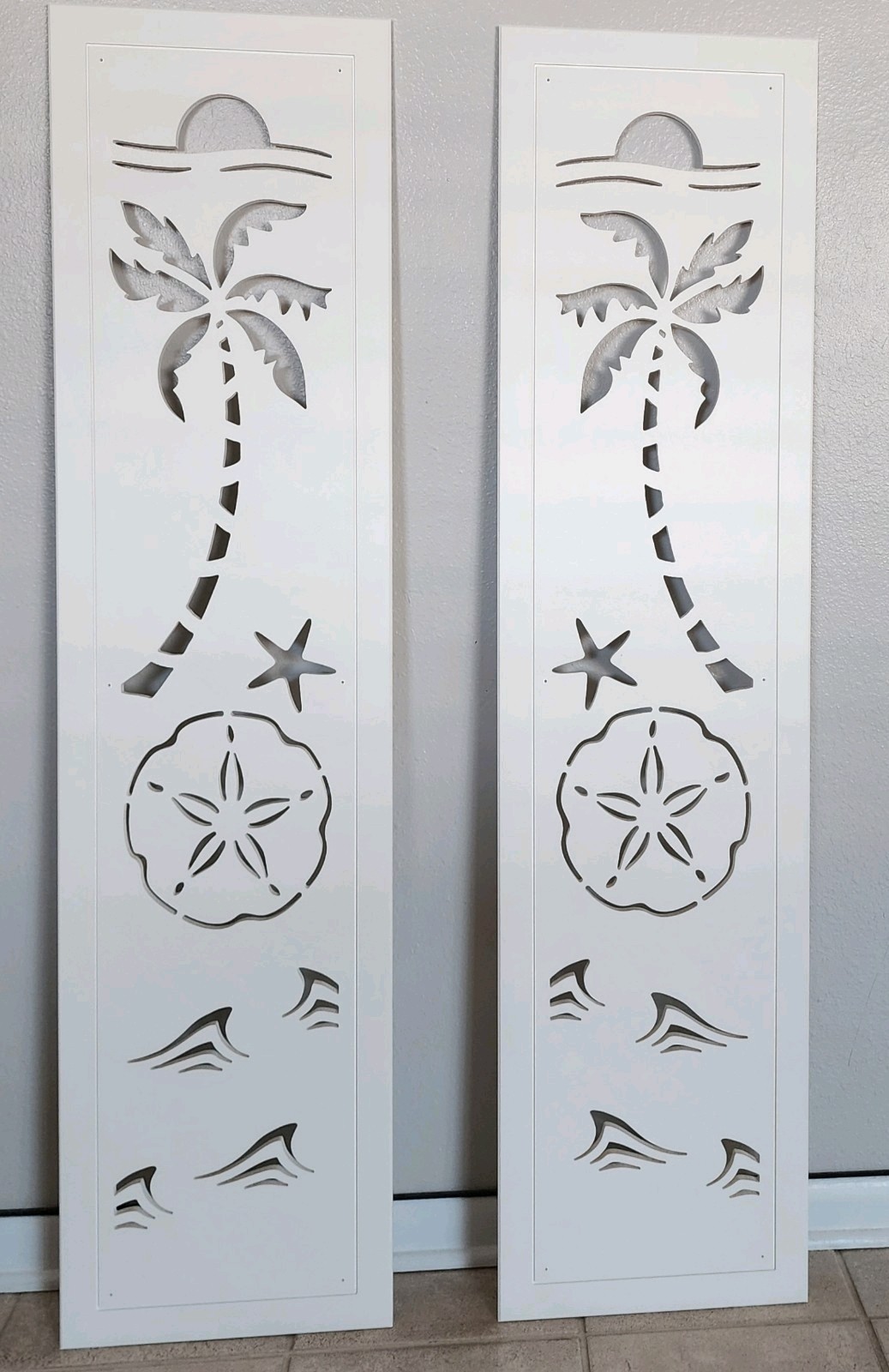 Decorative Window Shutters, Sand Dollar Design, Sold in Pair of 2 shutters