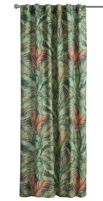 WORLD MARKET Concealed Tab Top Window Curtain Drapery Panel 48″x 84″ Palm Leaf