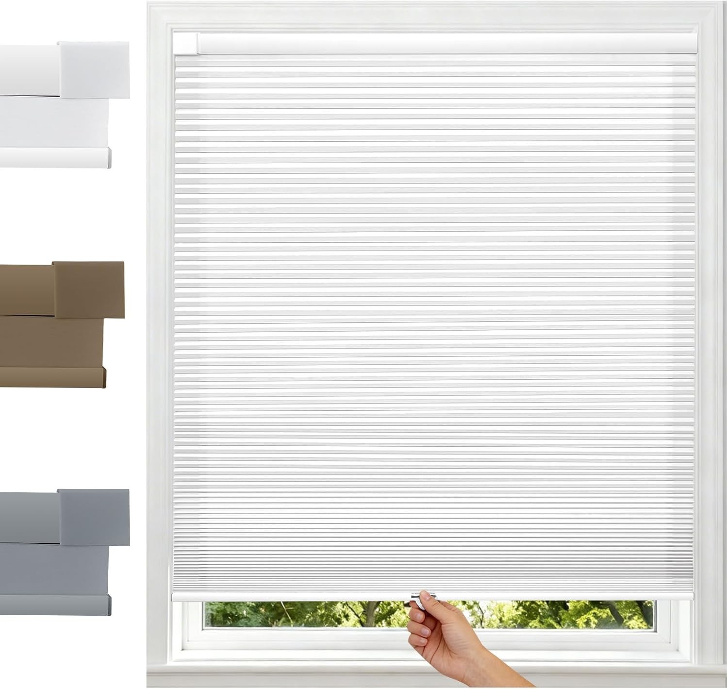 Customizable Cordless Honeycomb Blinds, Noise Reducing & Light Filtering, 31×36″