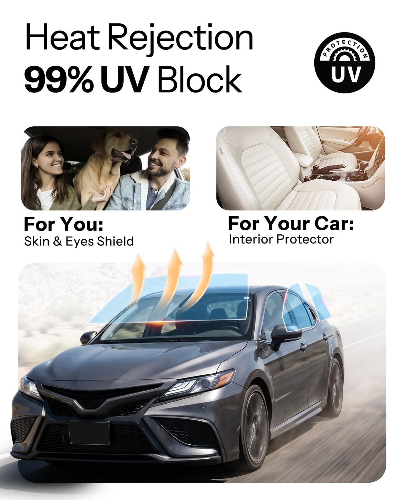 IAQWE 80% VLT Ceramic Car Window Tint Film 20 in x 10 ft Roll, High Heat Reje…