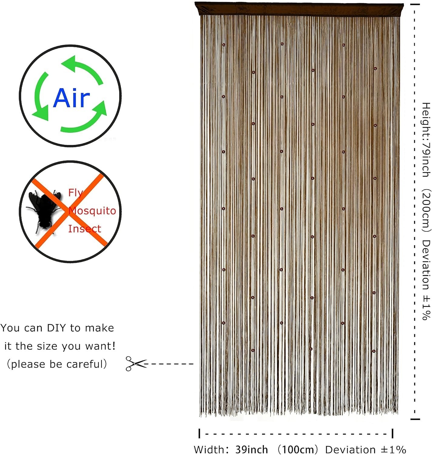 Beaded Curtain Door String Curtains for Doorways Tassels Beads Hanging Fringe Hi
