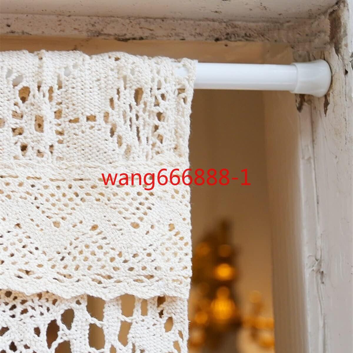 Rustic Crochet Lace Kitchen Window Curtain Valance Cafe Tiers Farmhouse Decor