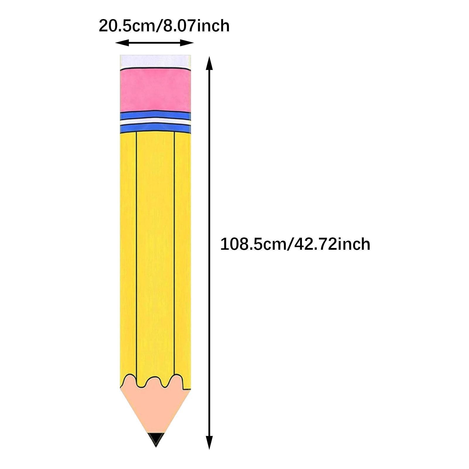 Pencil Shape Classroom Door Window Curtain with Tape Strip 108.5×20.5cm