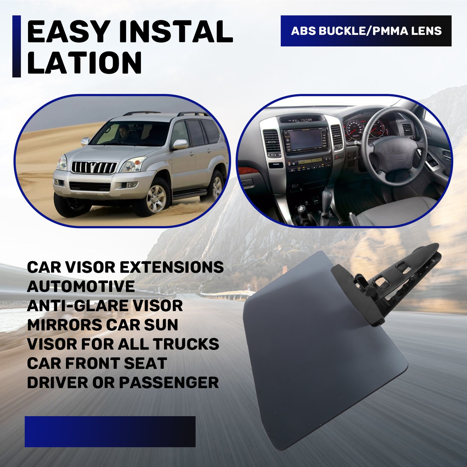 Car Visor Extensions Automotive -Glare Visor Mirrors Car Sun Visor for 2276