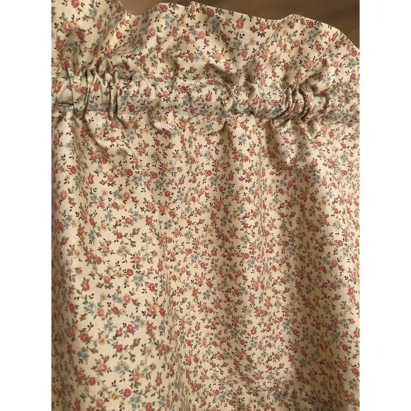 Handmade Peach Valance, Calico 68wX15”drop Vintage Cottagecore 2 Sold Separately