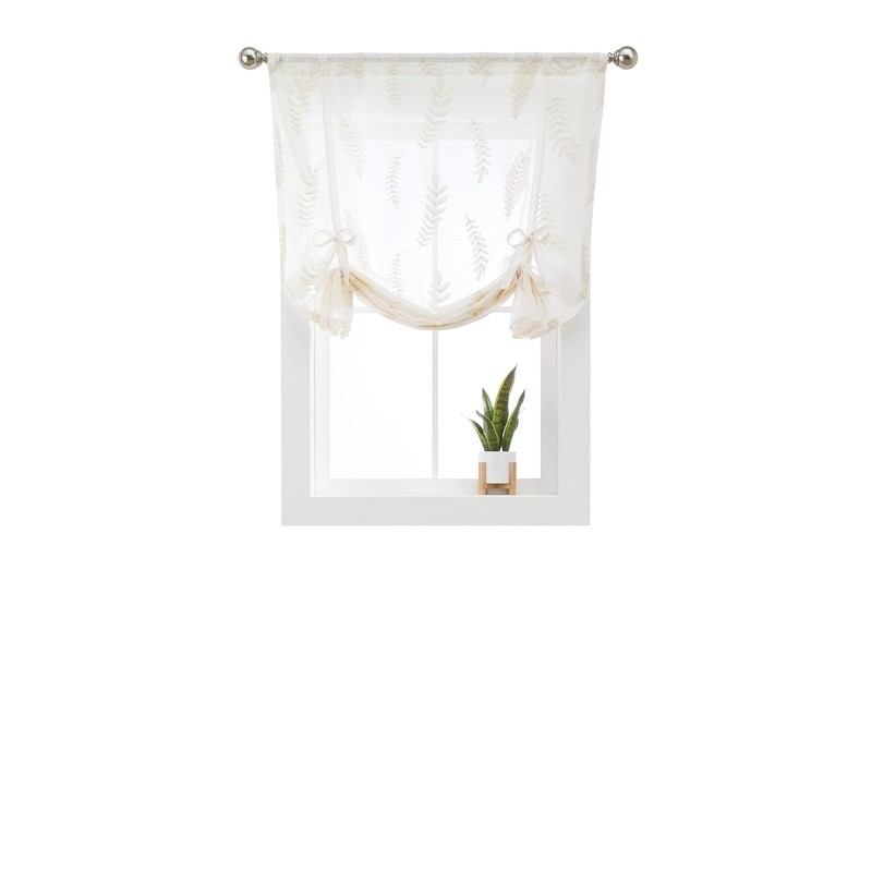 Embroidered Botanical Sheer Balloon Shade Single Curtain Indoor Home Décor New