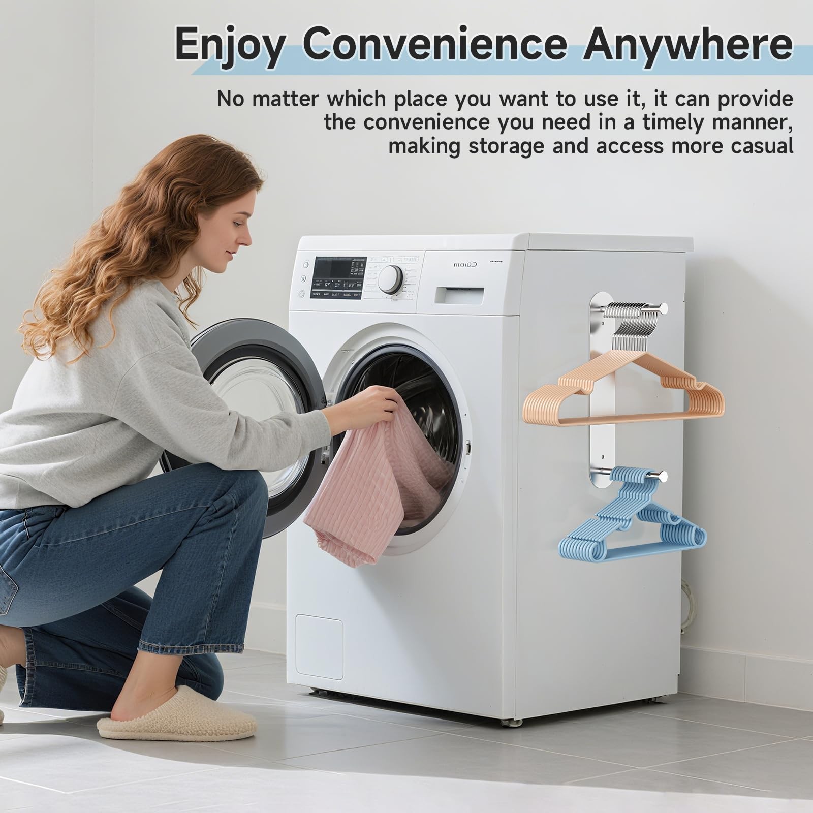 Hanger Holder for Laundry Room, Wall Mounted Clothes Hanger Organizer Stacker…