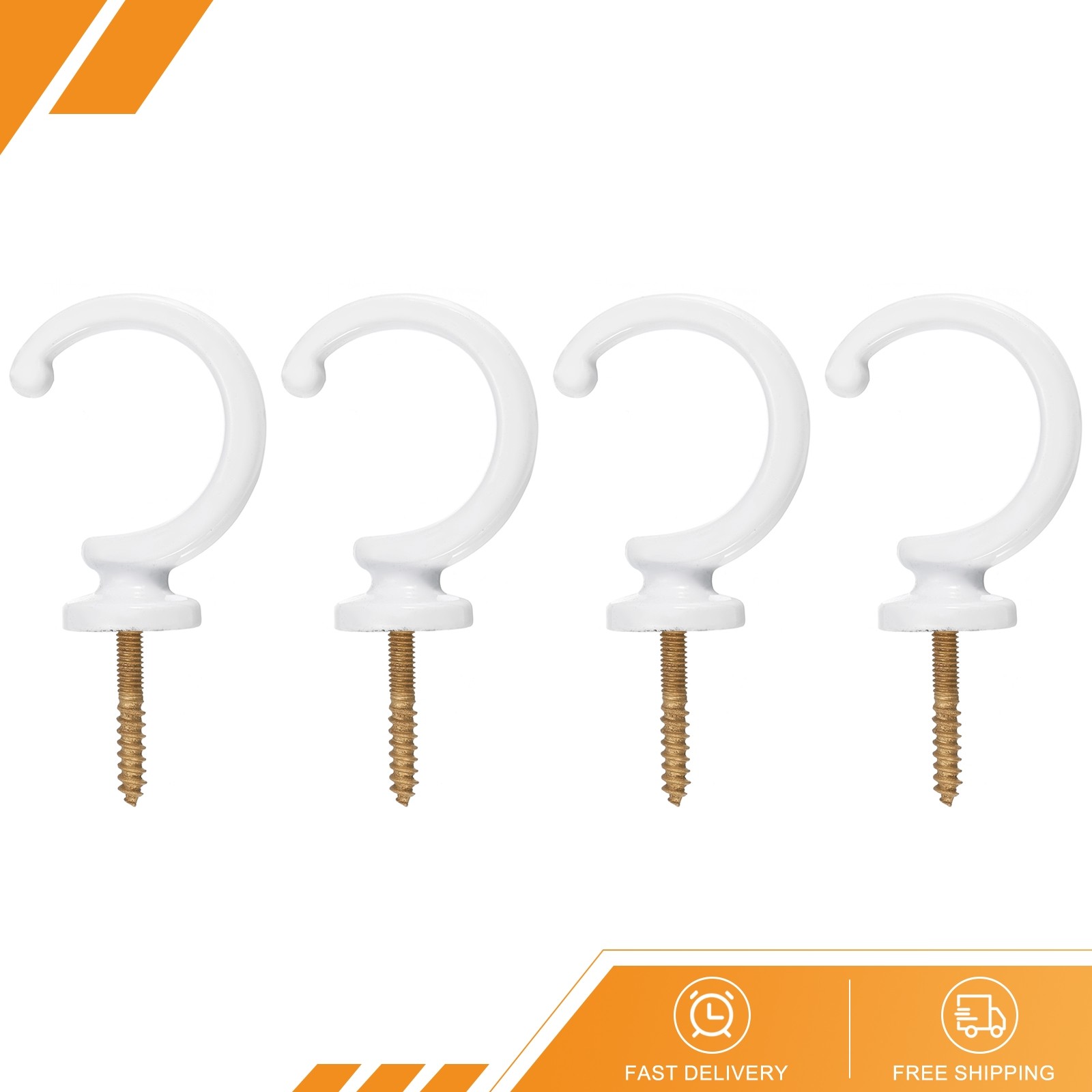4Pack Aluminum Alloy Wall Mounted Curtain Holdback Drapery Tieback Hooks White