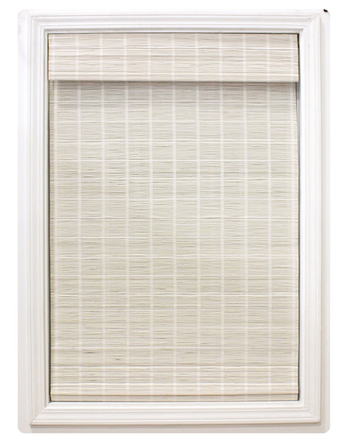 Radiance Cordless White Matchstick Bamboo Roman Shade, 22.5“ x 64”