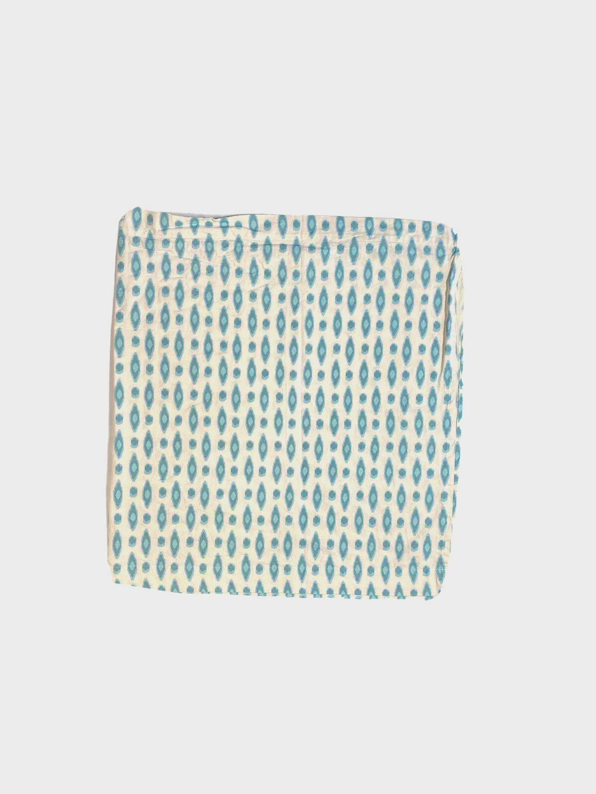 Set 3 Custom Curtains Handmade Canvas Blue Boho Ikat Print Short Valances Cotton