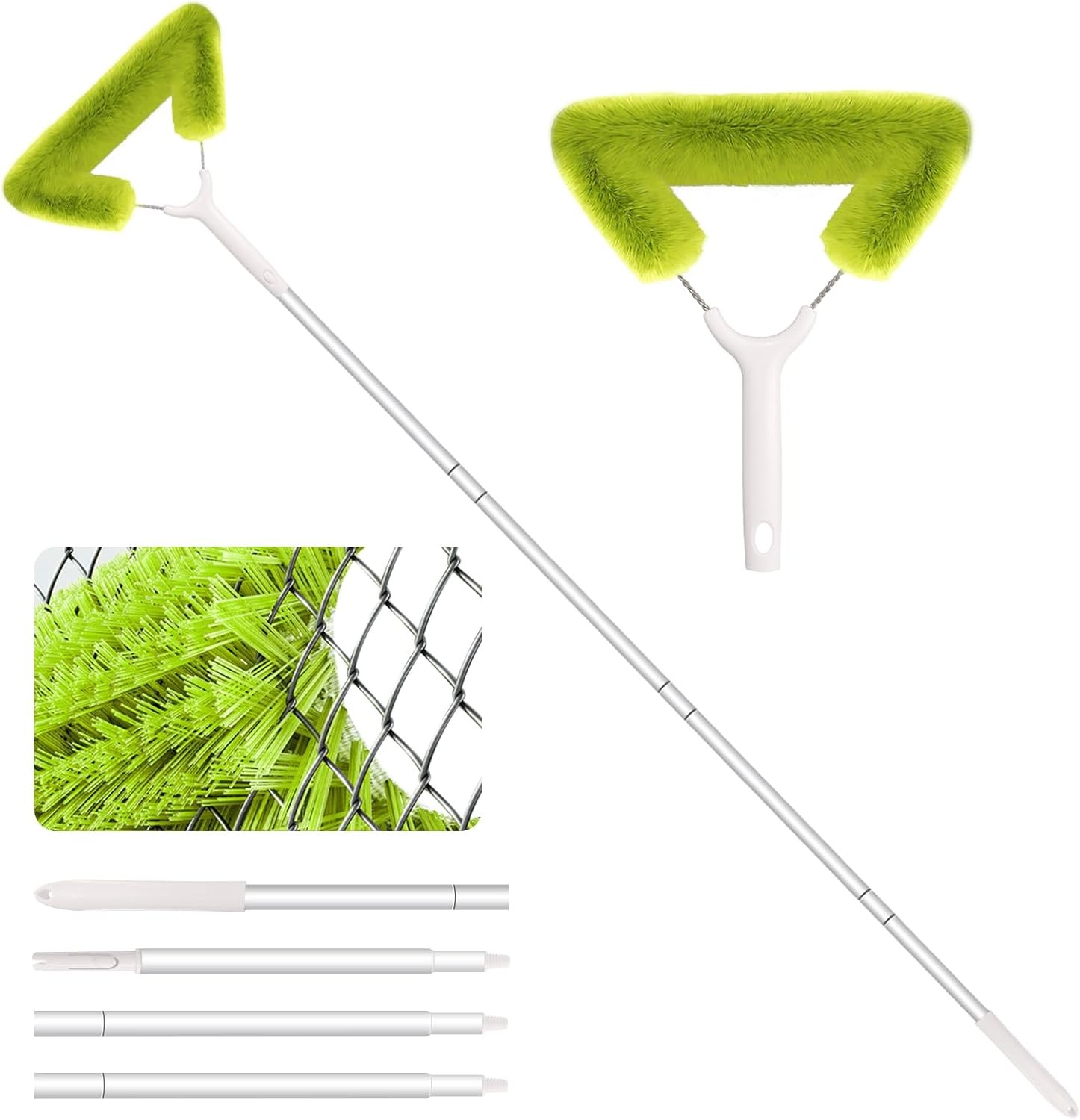 Window Screen Cleaning Brush with 62in Extension Pole, Innovative Fibre Mesh
