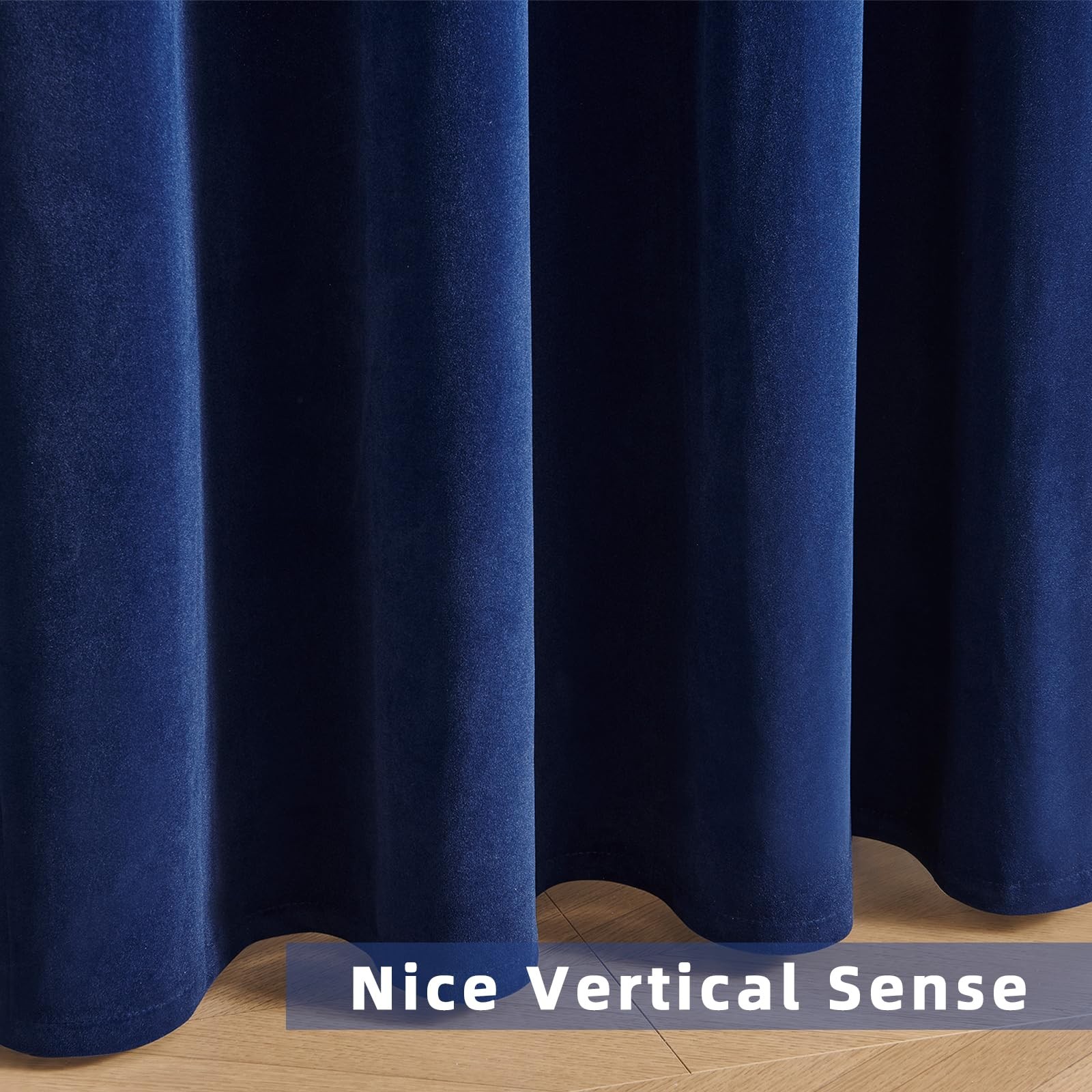Joydeco Royal Blue Velvet Curtains 52X84 Grommet Blackout Panels Pack Of 2