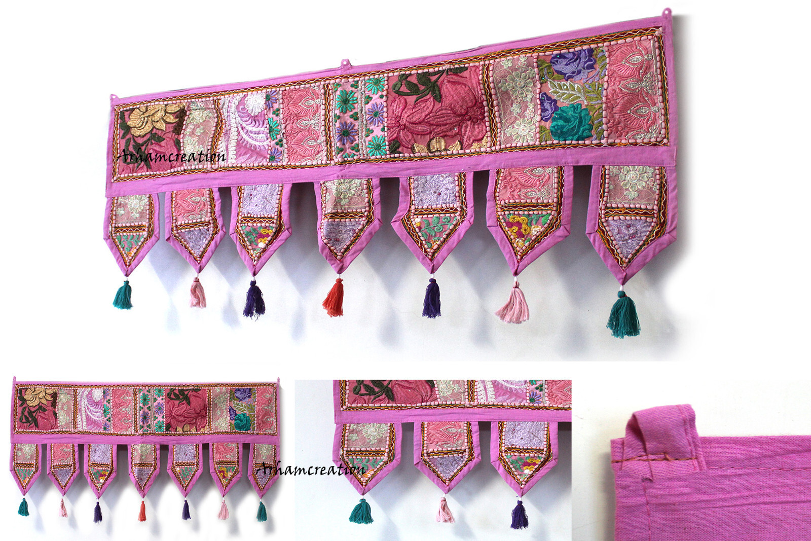 10 pc mix lot cotton patchwork toran door decorative vintage valance 1 pc Free