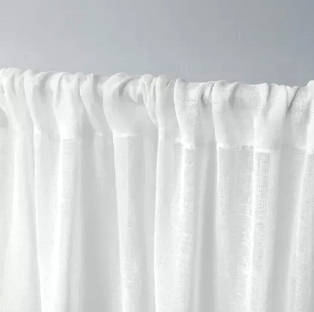 1 Pair 50×108 Belgian Textured Sheer Curtain Panels Ivory Exclusive Home