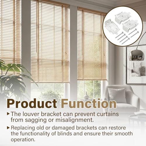 Blinds Shade Brackets for Silhouette, Nantucket, Pirouette – 3-Pack, White