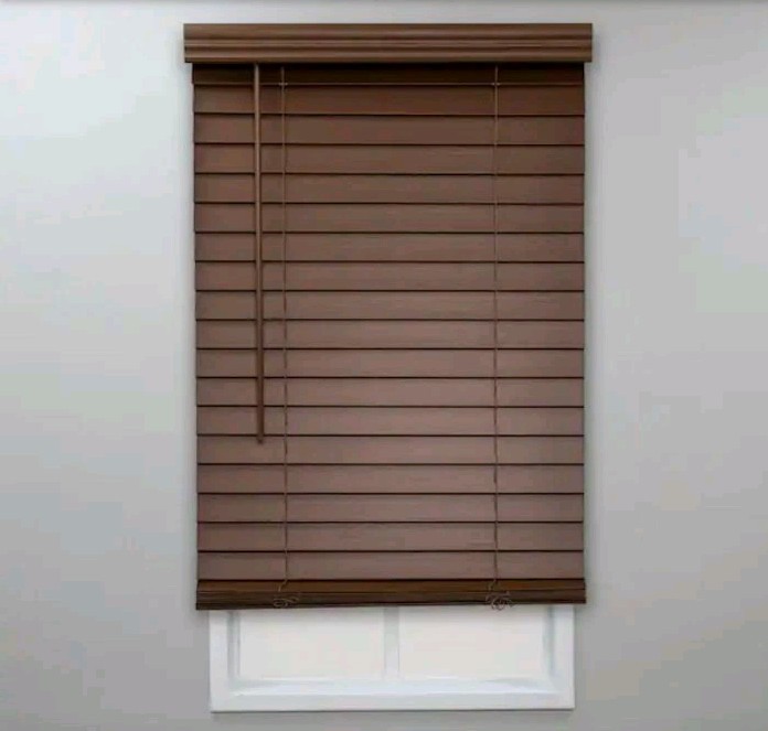 2″ Cordless Faux Blinds 21 1/2″W X 64″L Dark Oak