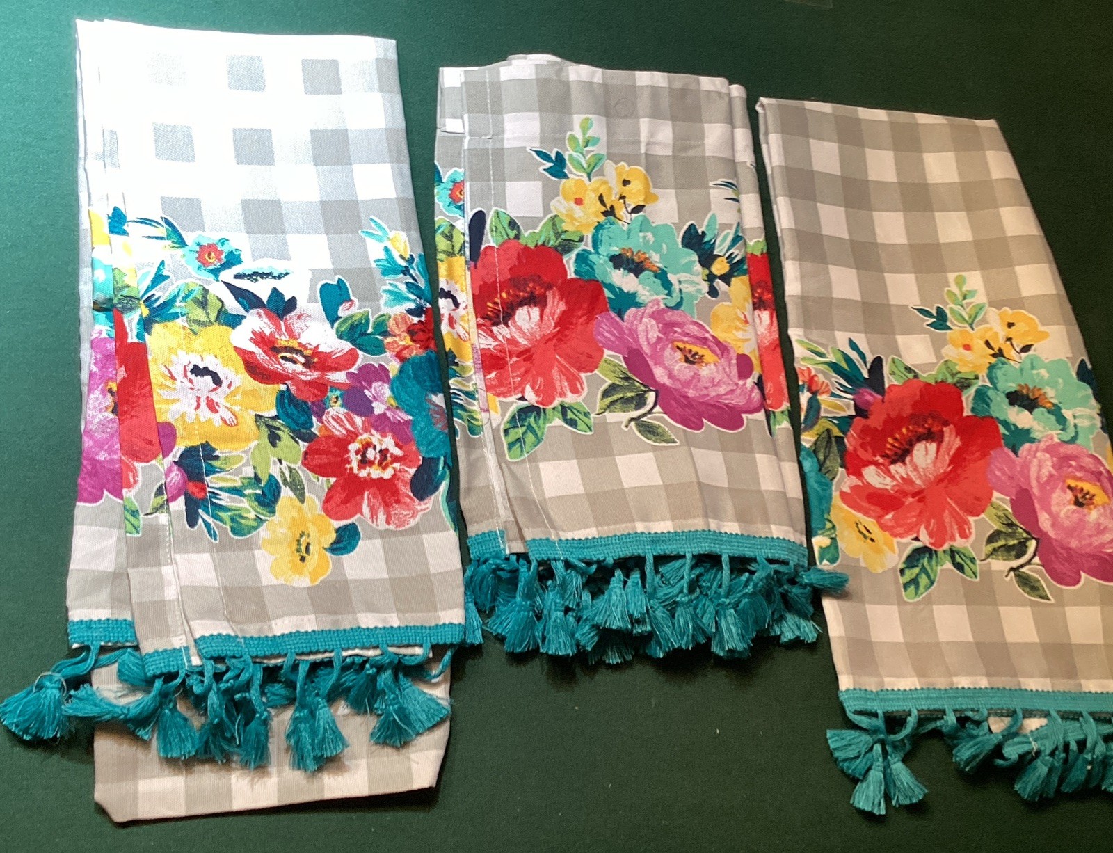 The Pioneer Woman Sweet Romance 3-Piece Floral Tier & Valance Set Small Window