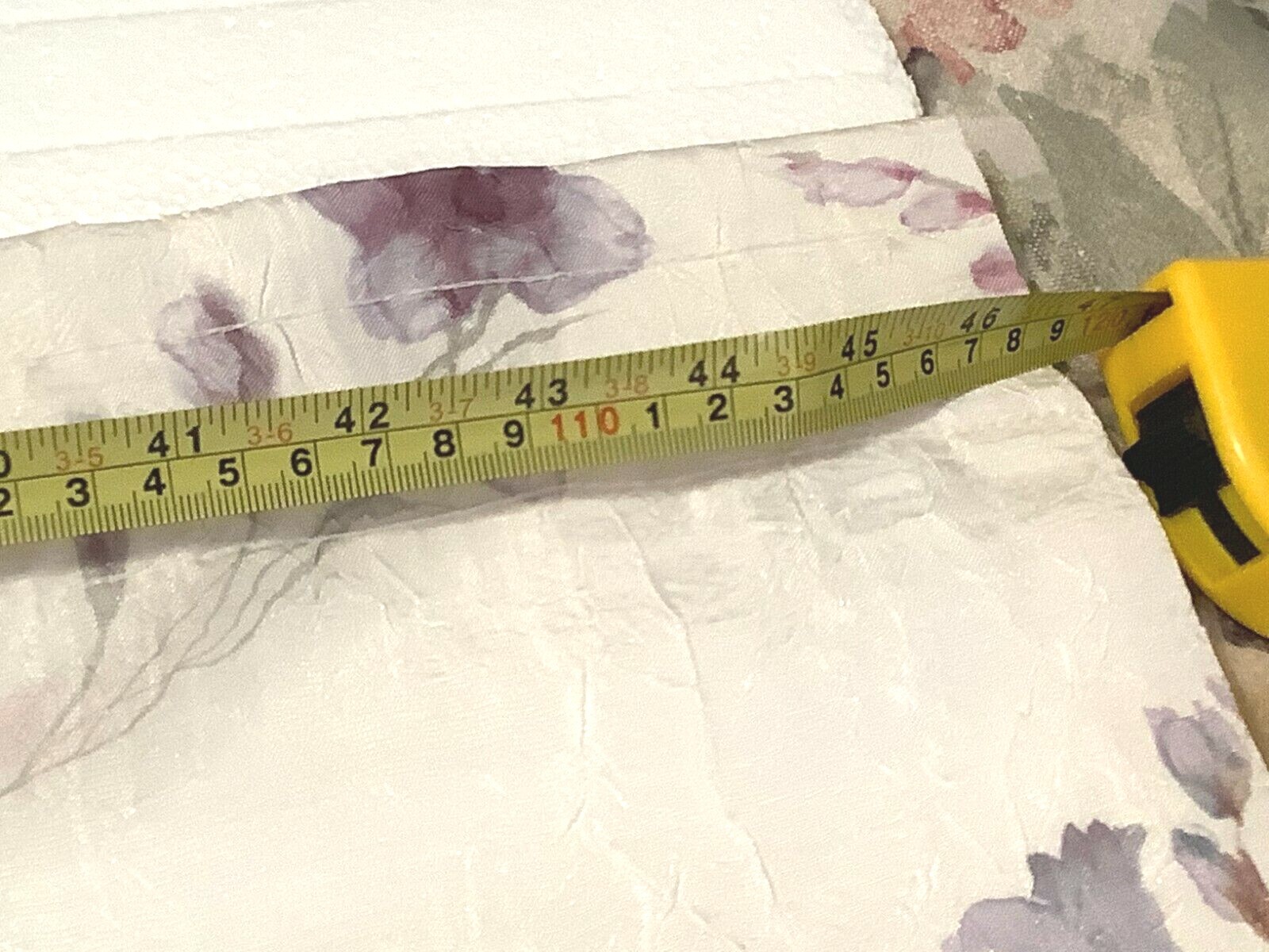 Window Valence Curtain Topper Pink Purple Floral Crinkle Polyester Beads