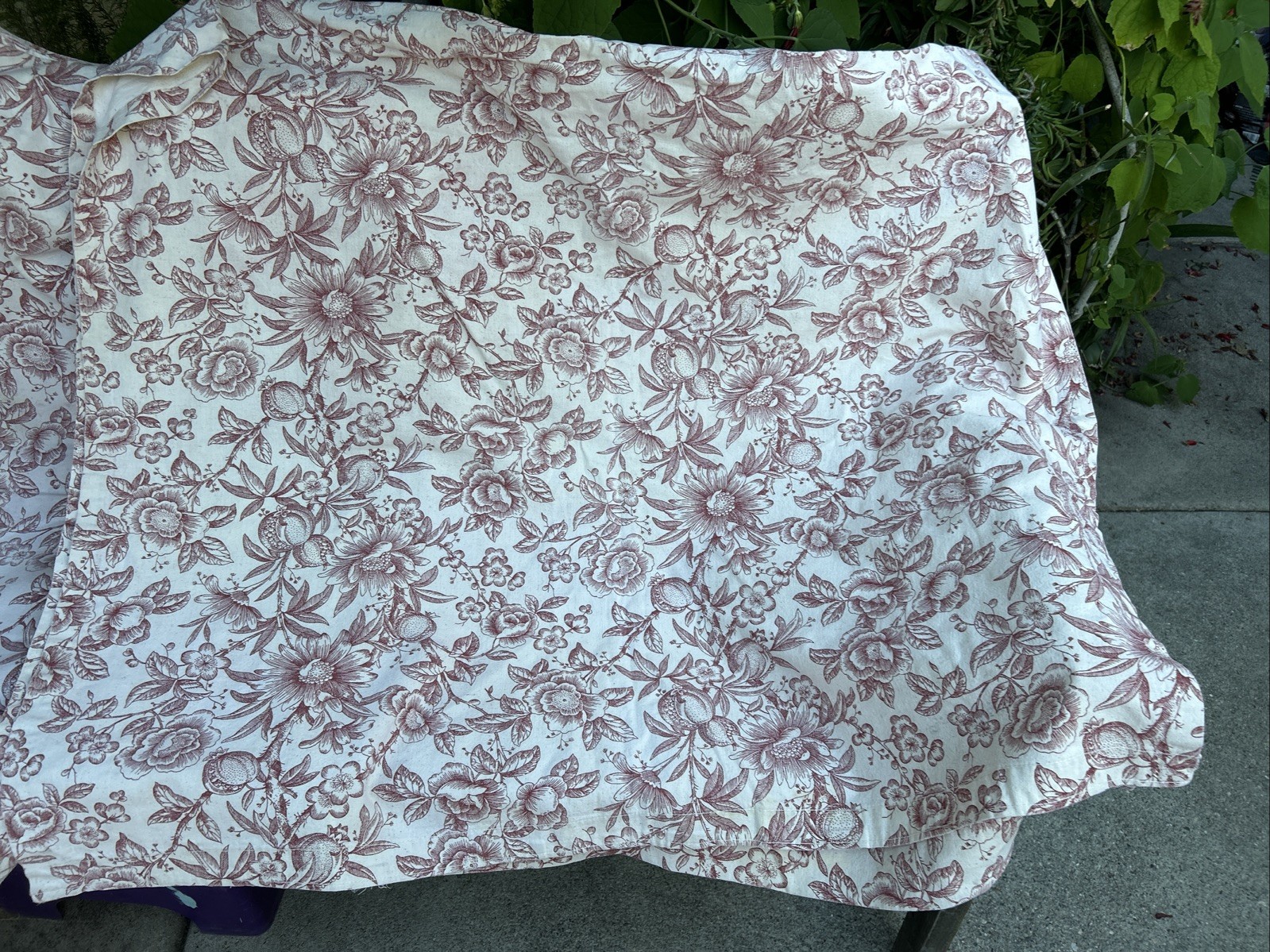 Vintage Red & Cream French Country Pomegranate Toile Drapes Curtains! 44”x 74”