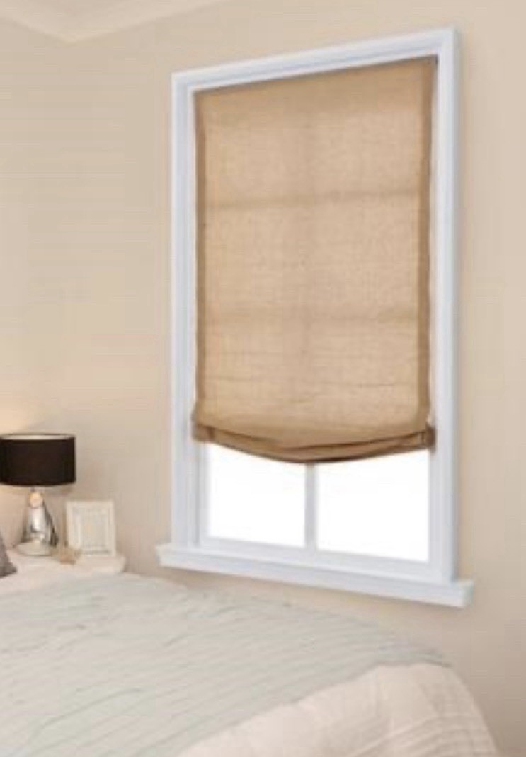 Home Basics Linen Light Filtering Cordless Roman Shade 31” X 64” NIB