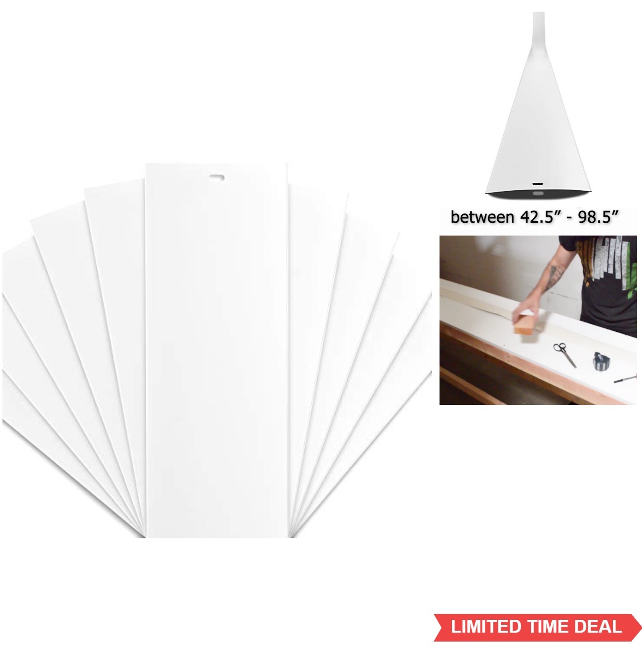 PVC Vertical Blind Replacement Slat White 10 Pack 82.5 x 3.5 Vinyl Custom Cut