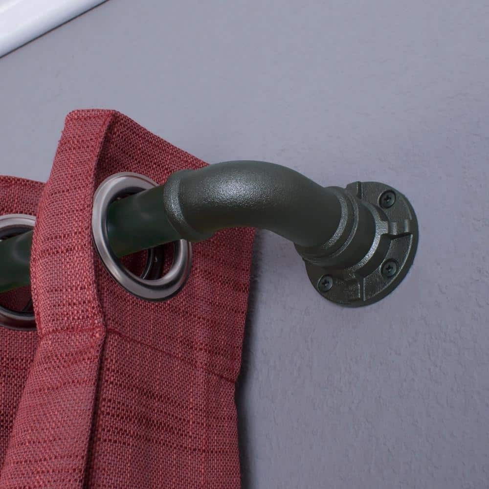 Industrial Wrap Around 28-80″. Adjustable Curtain Rod 1 in. in Black
