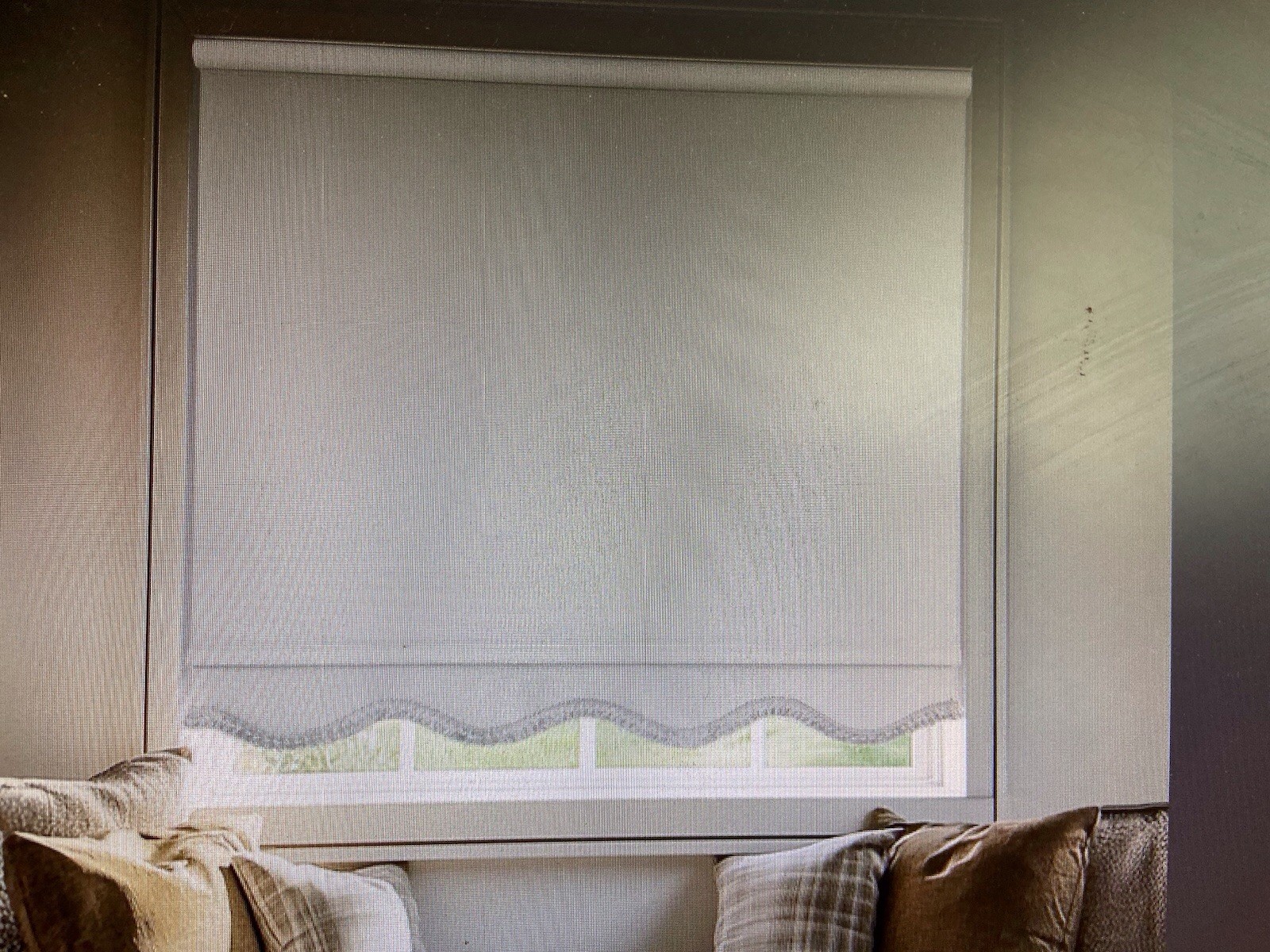 32-39. 75×64 Spring Roller Fringed Shade Window Blind
