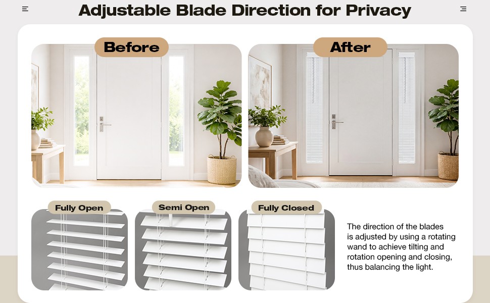 2 Pack 8.5” x 72” Cordless Sidelight Blinds 2” Horizontal White Faux Wood