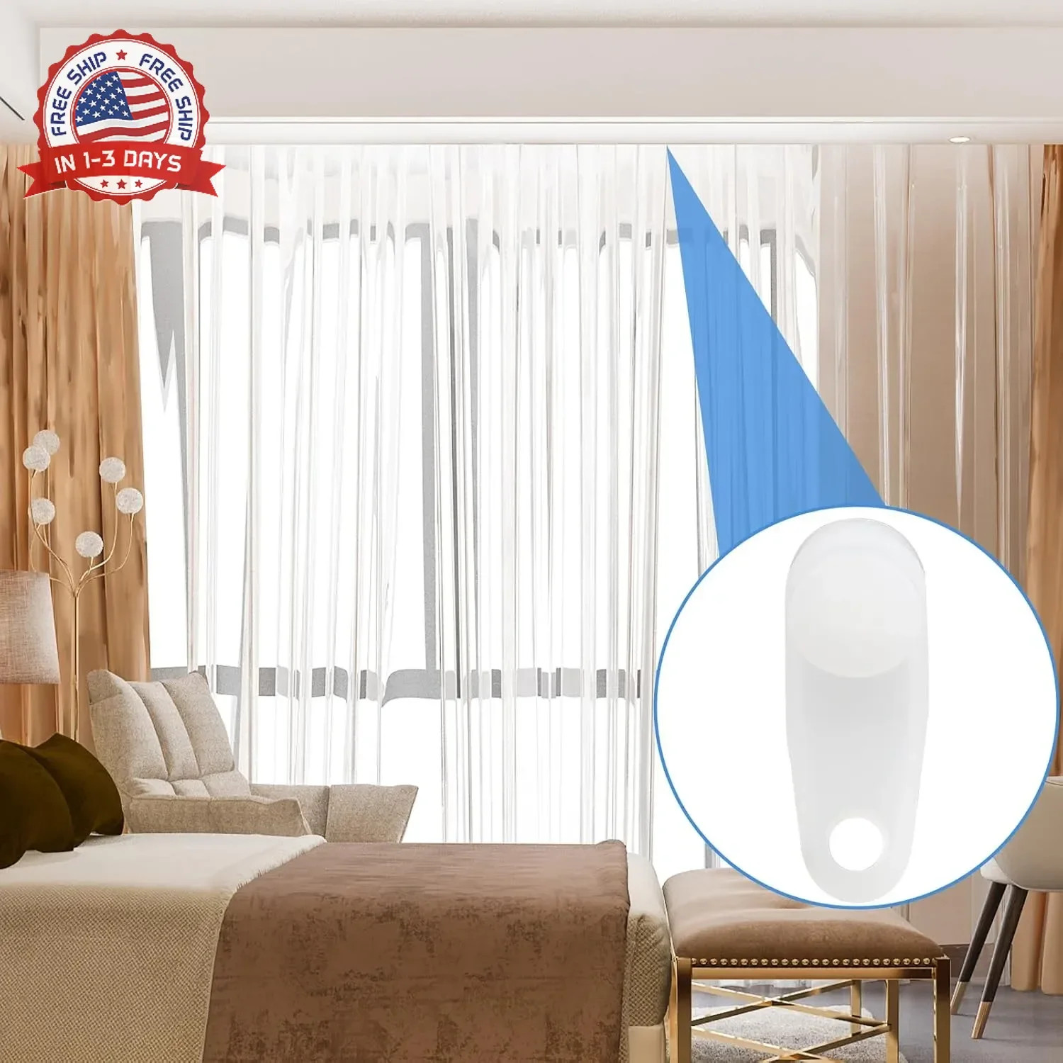 150 PCS Traverse Rod Slide, Plastic Curtain Rail Track Hooks Slider, Window Door