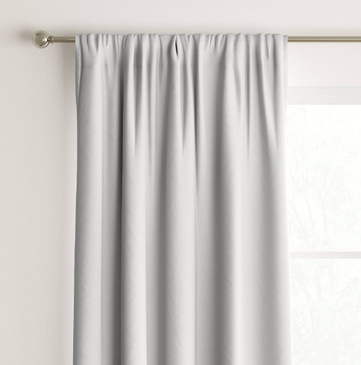 Room Essentials Room Darkening Single Heather White Curtain Panel 42″ x 84″