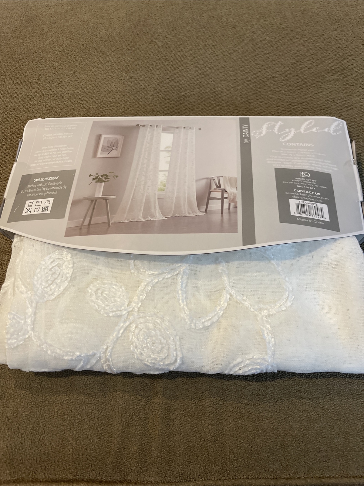 Dainty Styled Cotton Blend Grommet Panel 76”x84” White ONE PANEL (CT)