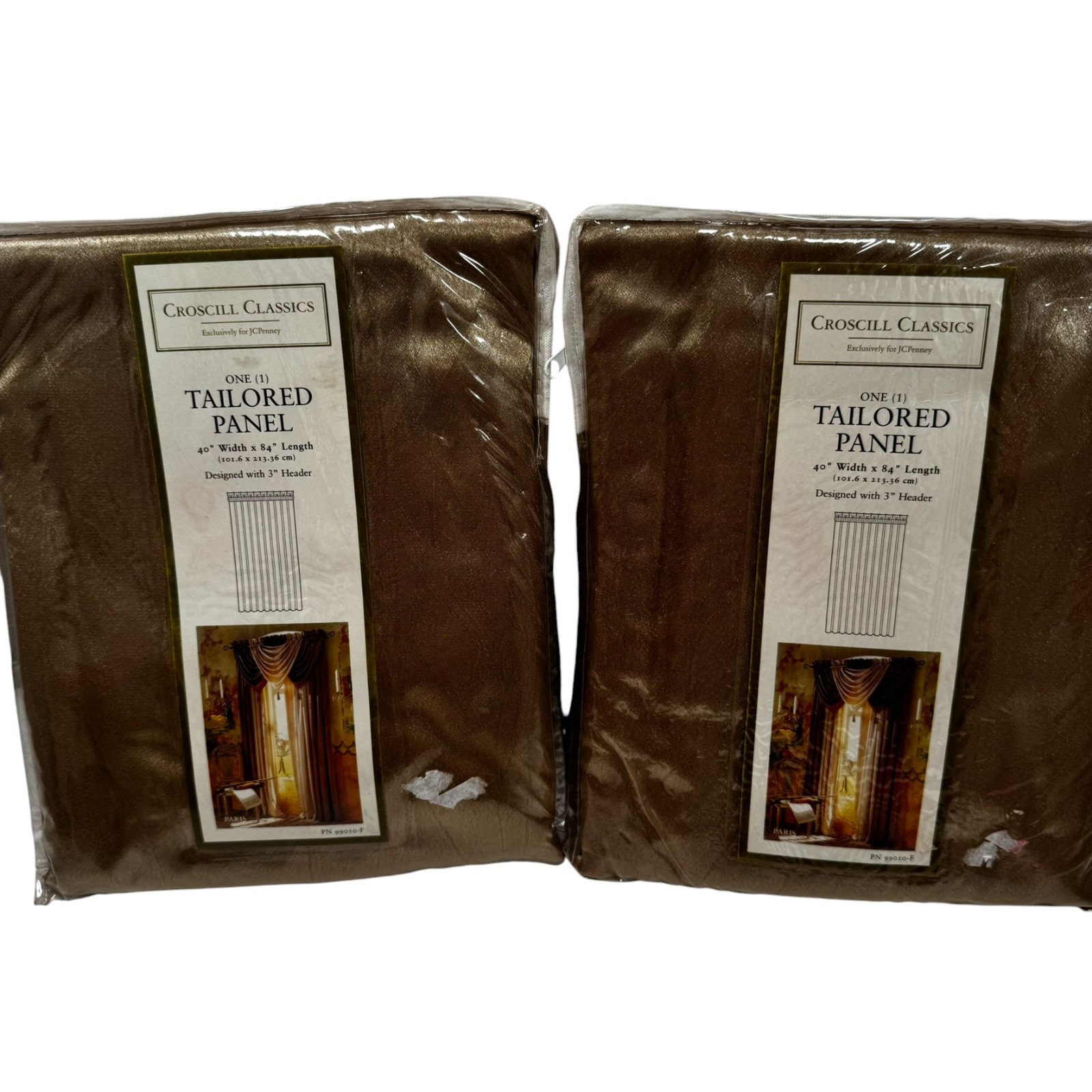 3 CROSCILL CLASSICS Paris Waterfall Valance Tasseled Terra-Cota 45in W x 38” L