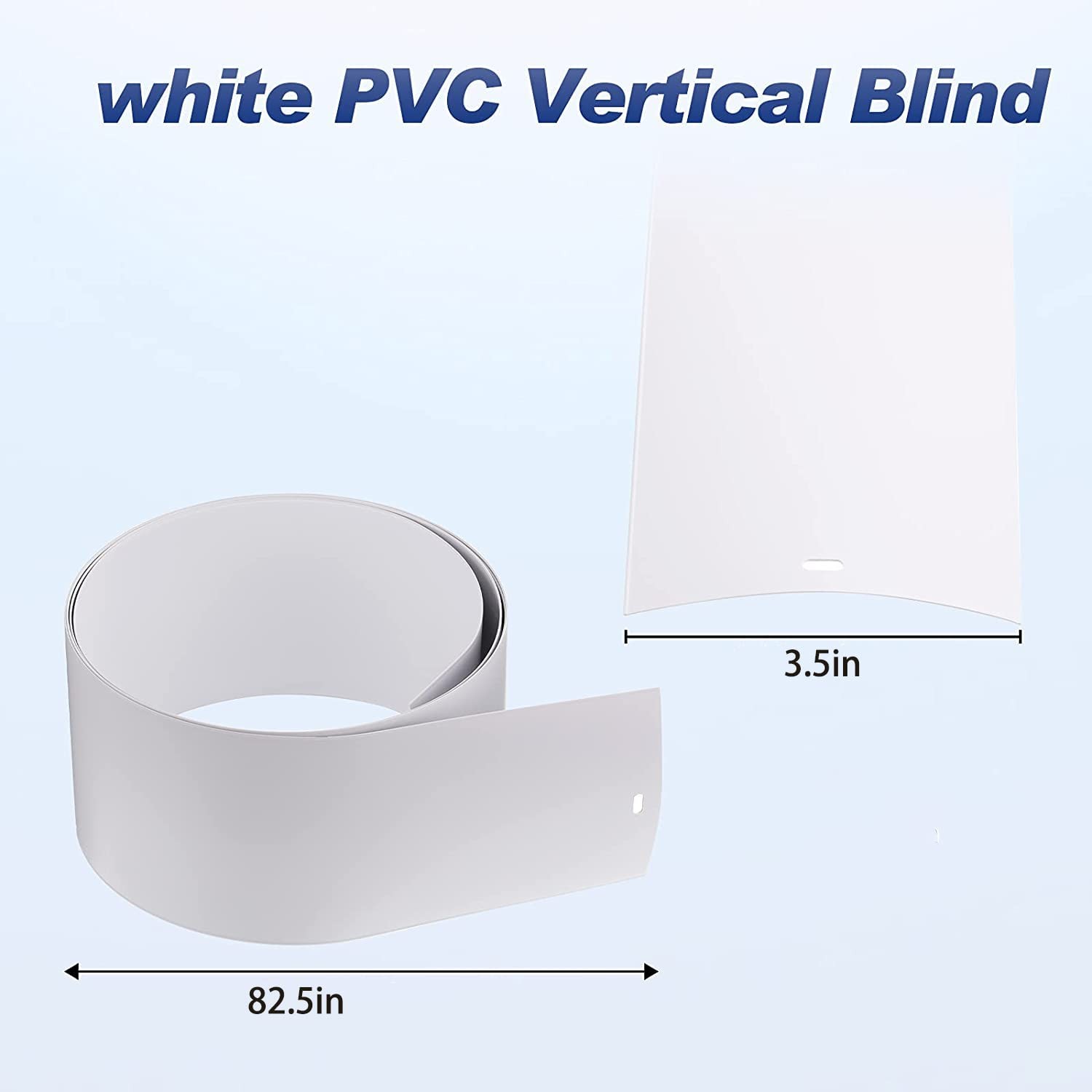 82.5″x3.5″ White PVC Vertical Blind Replacement Slats Curved Smooth 10 Pack