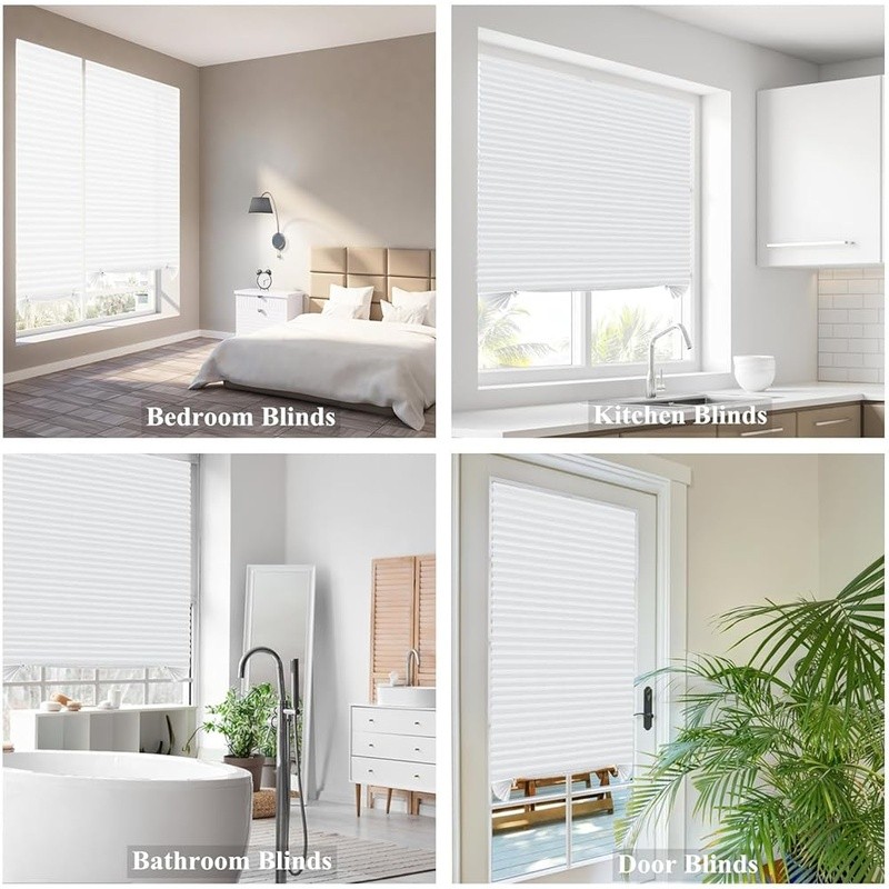 Self Adhesive Adjustable Blinds Easy Install Cordless Window Shade Filtering New