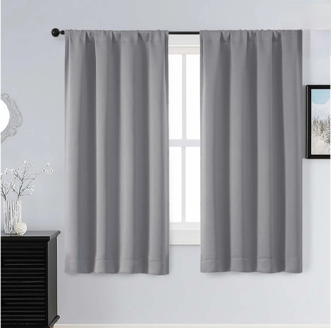 Patin Silver Grey Blacket Curtains 40′”x 54″ Room Darkening, Rod Pocket-2 Panels
