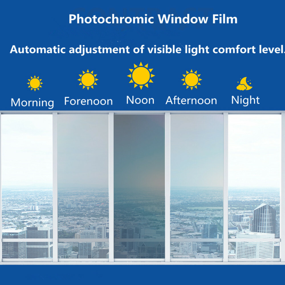 75%-45%VLT Photochromic Window Film Car Auto Home Smart Window solar Tint Film