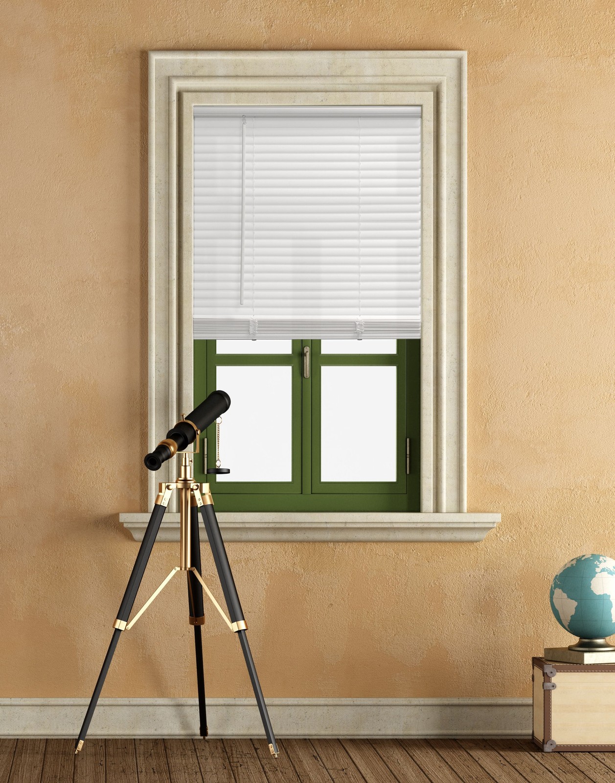 Mainstays 1″ Cordless Vinyl Light Filtering Mini Blinds, White, 27″ W x 64″ L